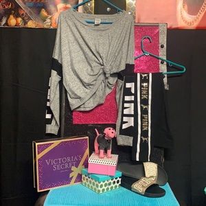 Victoria's Secret PINK Outfit With PINK Sandals